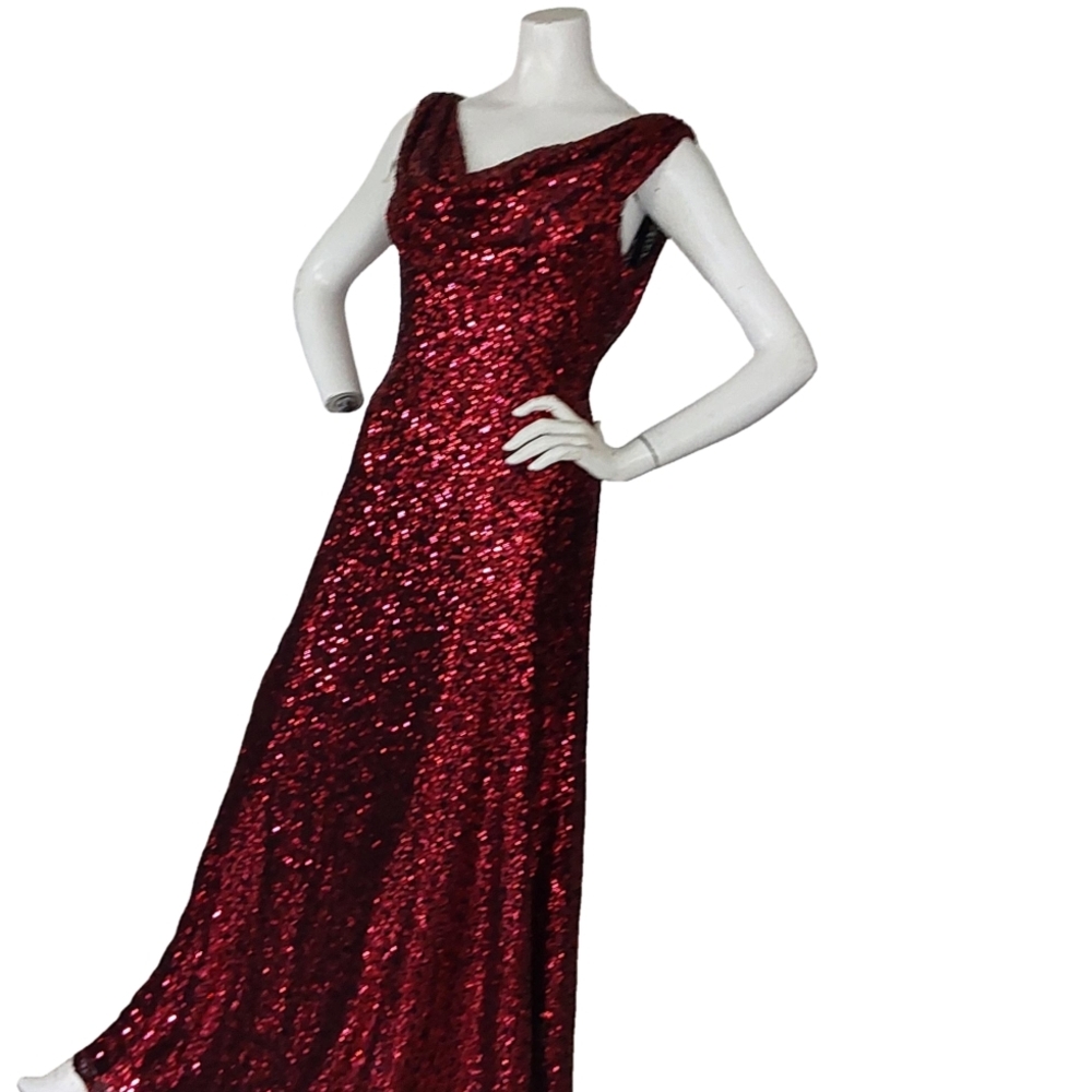 Elegant‎ Red Sequin Evening Gown - Picture 5 of 7